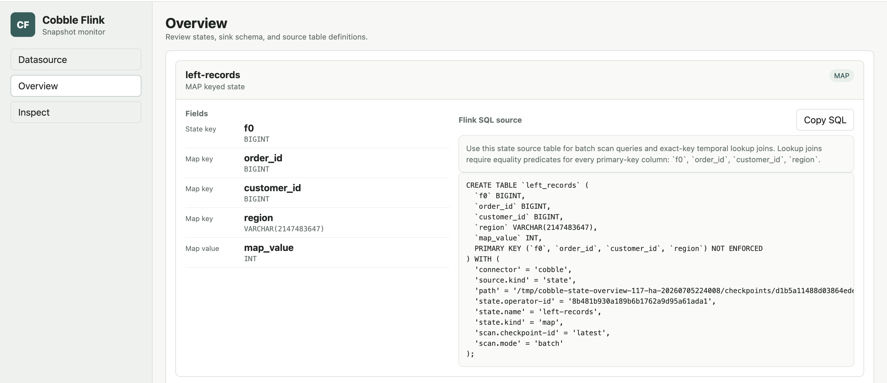 Overview page